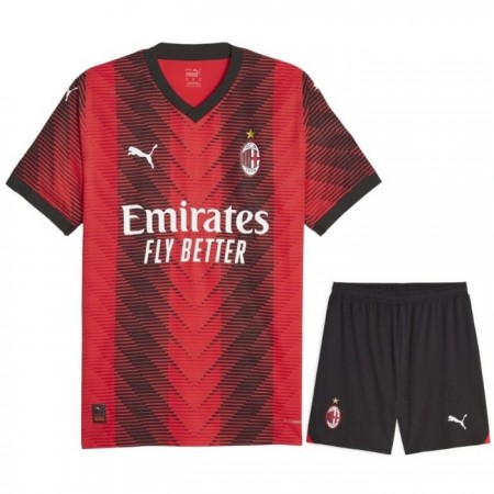 Camisola AC Milan Criança Equipamento Principal 2023-24 Manga Curta